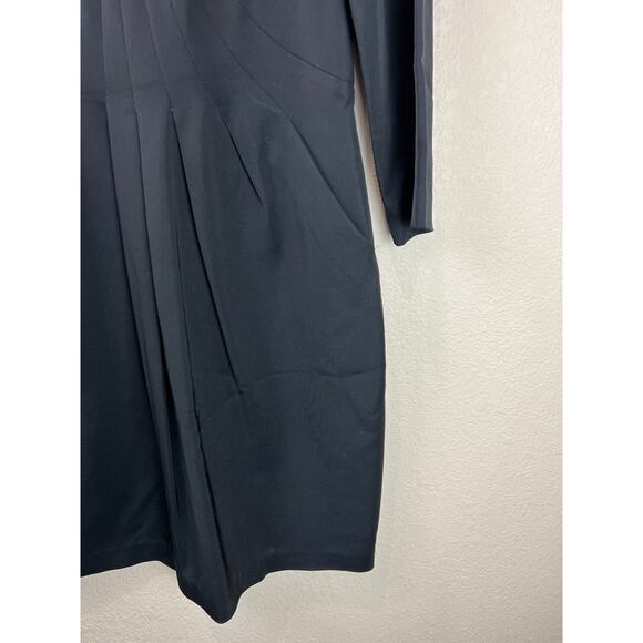 Reiss Sheath Dress‎ Pleated Front Black Pockets 6 Career Work Funeral - Picture 5 of 16